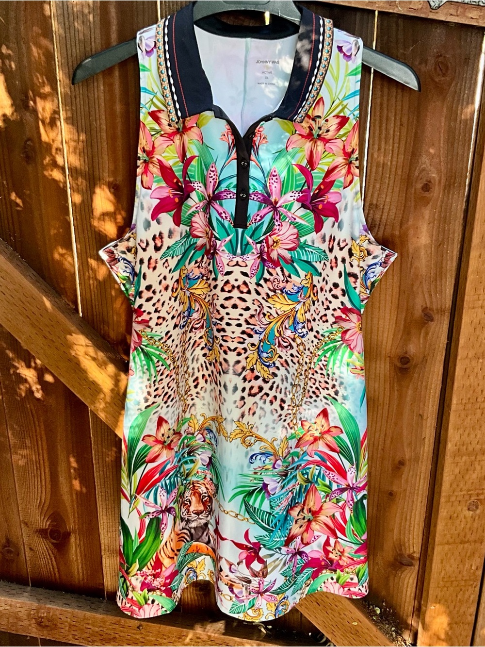 NWOT Johnny Was racer back floral jungle print dress XL - Picture 11 of 13